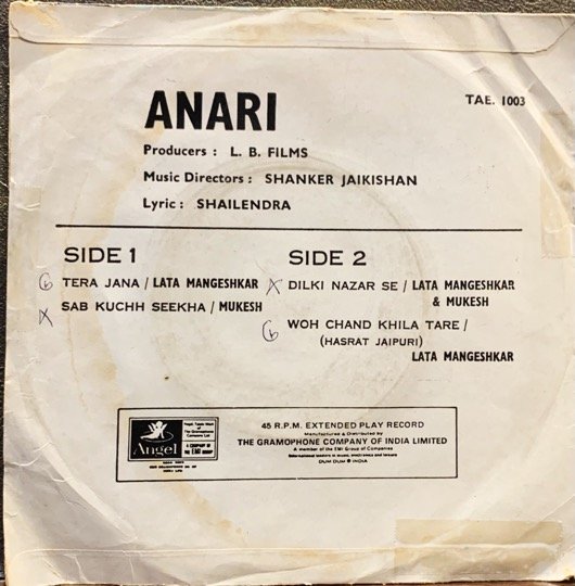 ANARI-ANAND MILIND-VINYL LP-1st PRESSING vinyl record cover - buy online India
