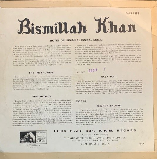 BISMILLAH KHAN-VINYL LP RECORD vinyl record cover - buy online India