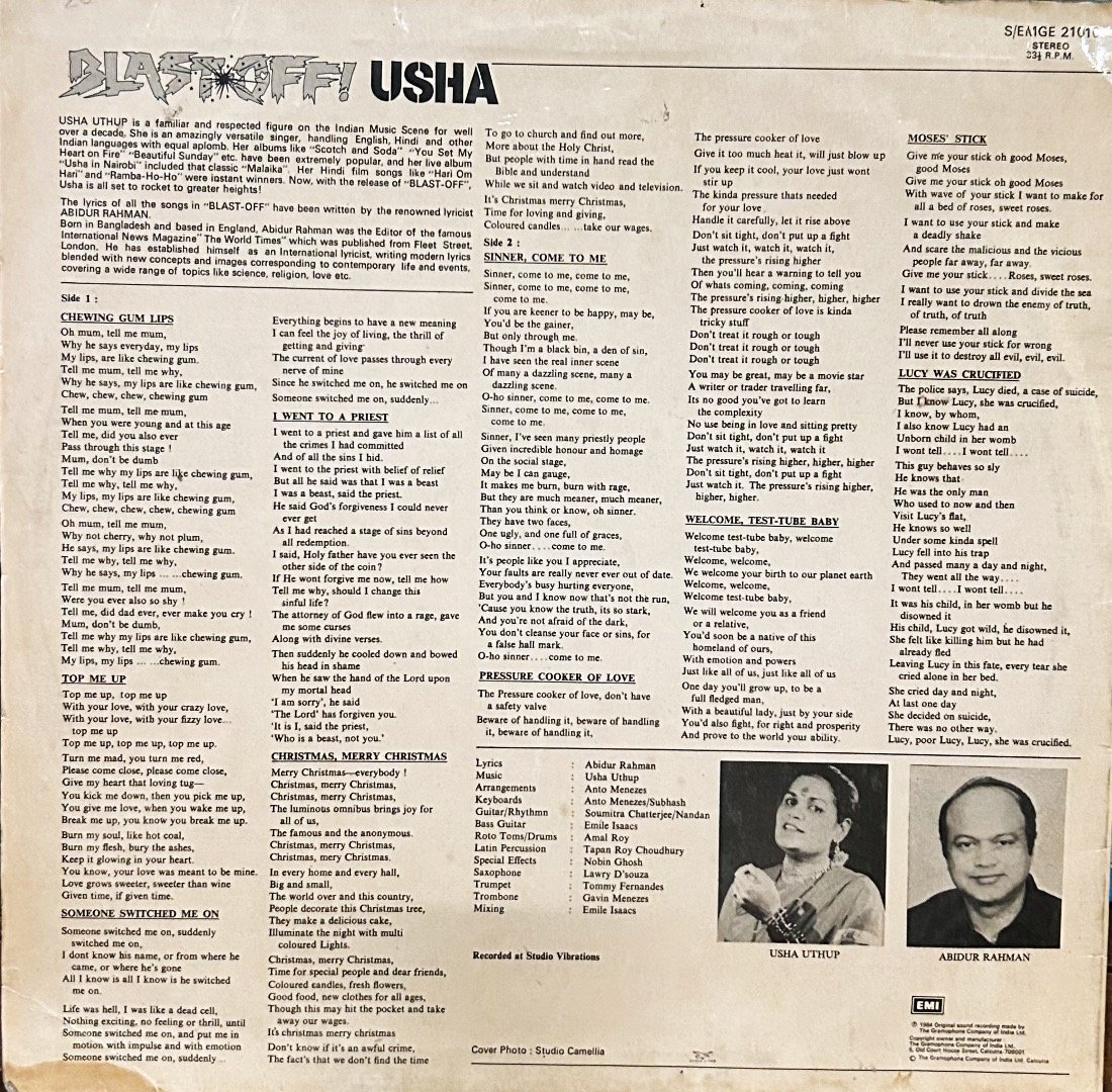 USHA-BLAST OFF-VINYL LP vinyl record cover - buy online India