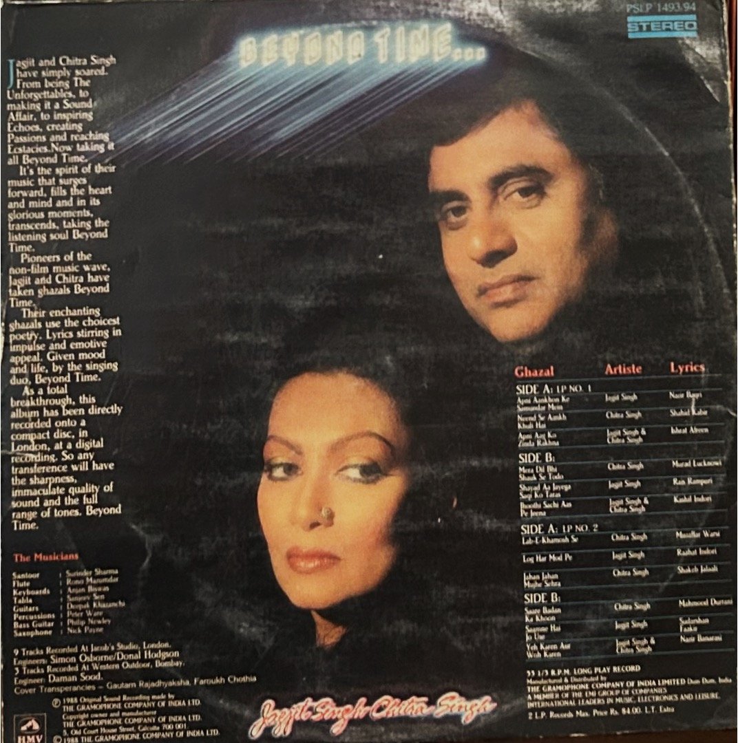 JAGJIT & CHITRA SINGH-BEYOND TIME-VINYL LP-2LP SET vinyl record cover - buy online India