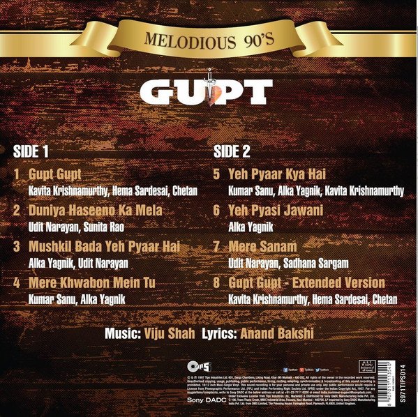 GUPT-VINYL LP vinyl record cover - buy online India
