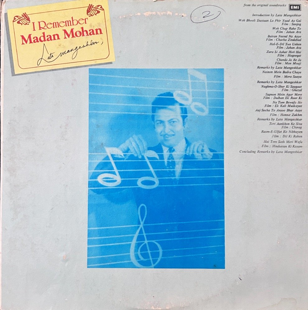 I REMEMBER MADAN MOHAN VINYL LP