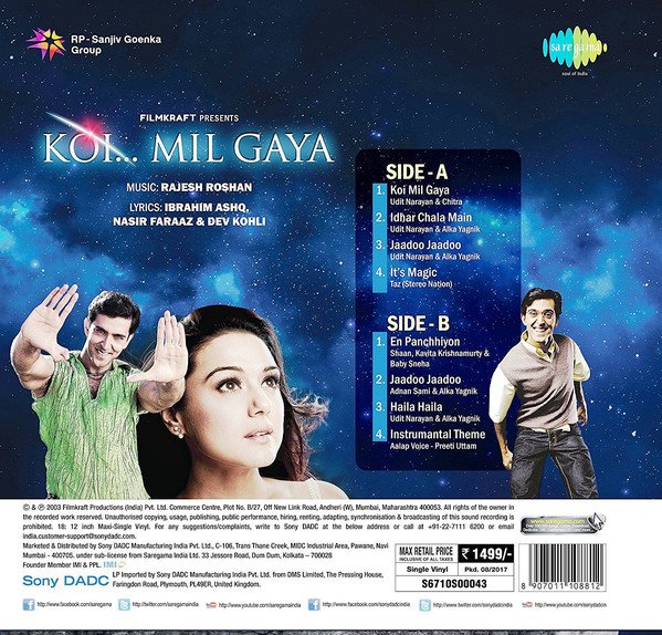 KOI MIL GAYA-VINYL LP NEW vinyl record cover - buy online India
