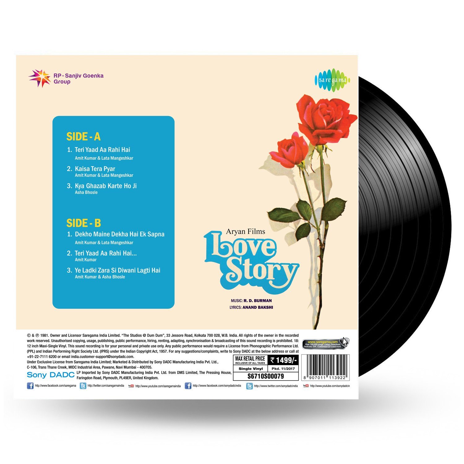 LOVE STORY-VINYL LP-NEW vinyl record cover - buy online India