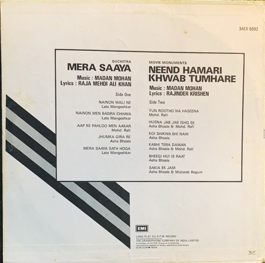 MERA SAAYA-NEEND HAMARI KHWAB TUMHARE-VINYL LP vinyl record cover - buy online India