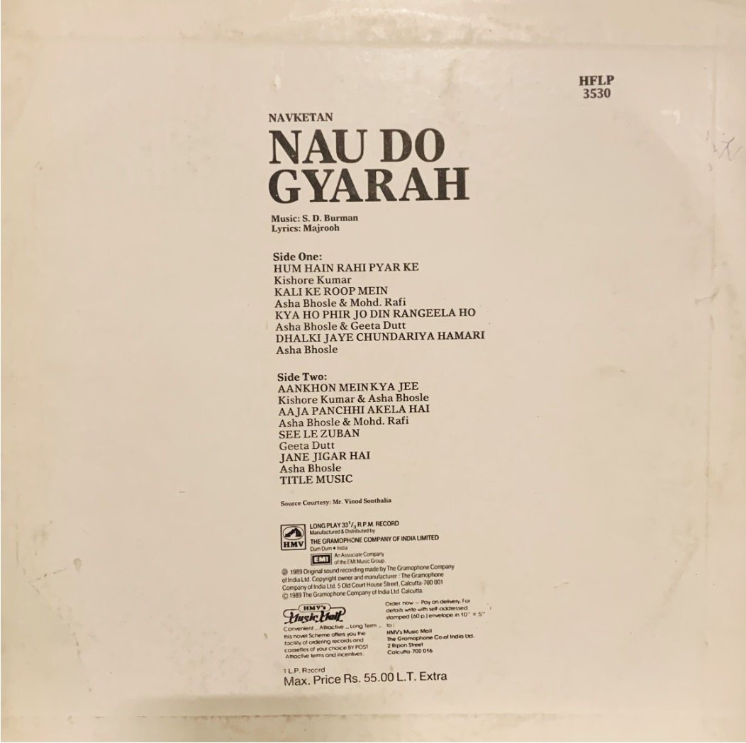 NAU DO GYARAH VINYL LP vinyl record cover - buy online India