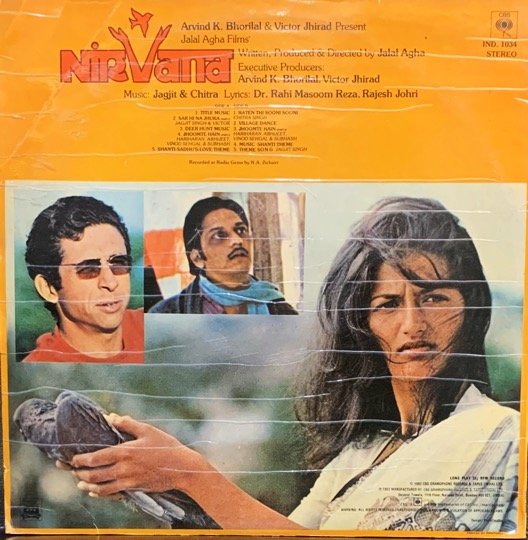 NIRVANA-JAGJIT & Chitra Singh-VINYL LP vinyl record cover - buy online India