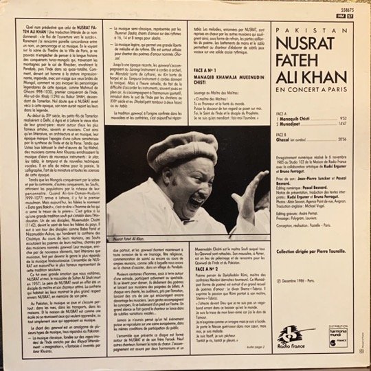 NUSRAT FATEH ALI KHAN-EN CONCERT À PARIS-VINYL LP RECORD vinyl record cover - buy online India