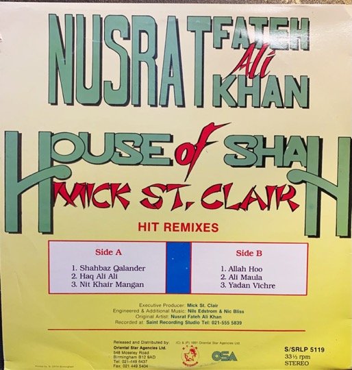 NUSRAT FATEH ALI KHAN & PARTY-VINYL LP vinyl record cover - buy online India