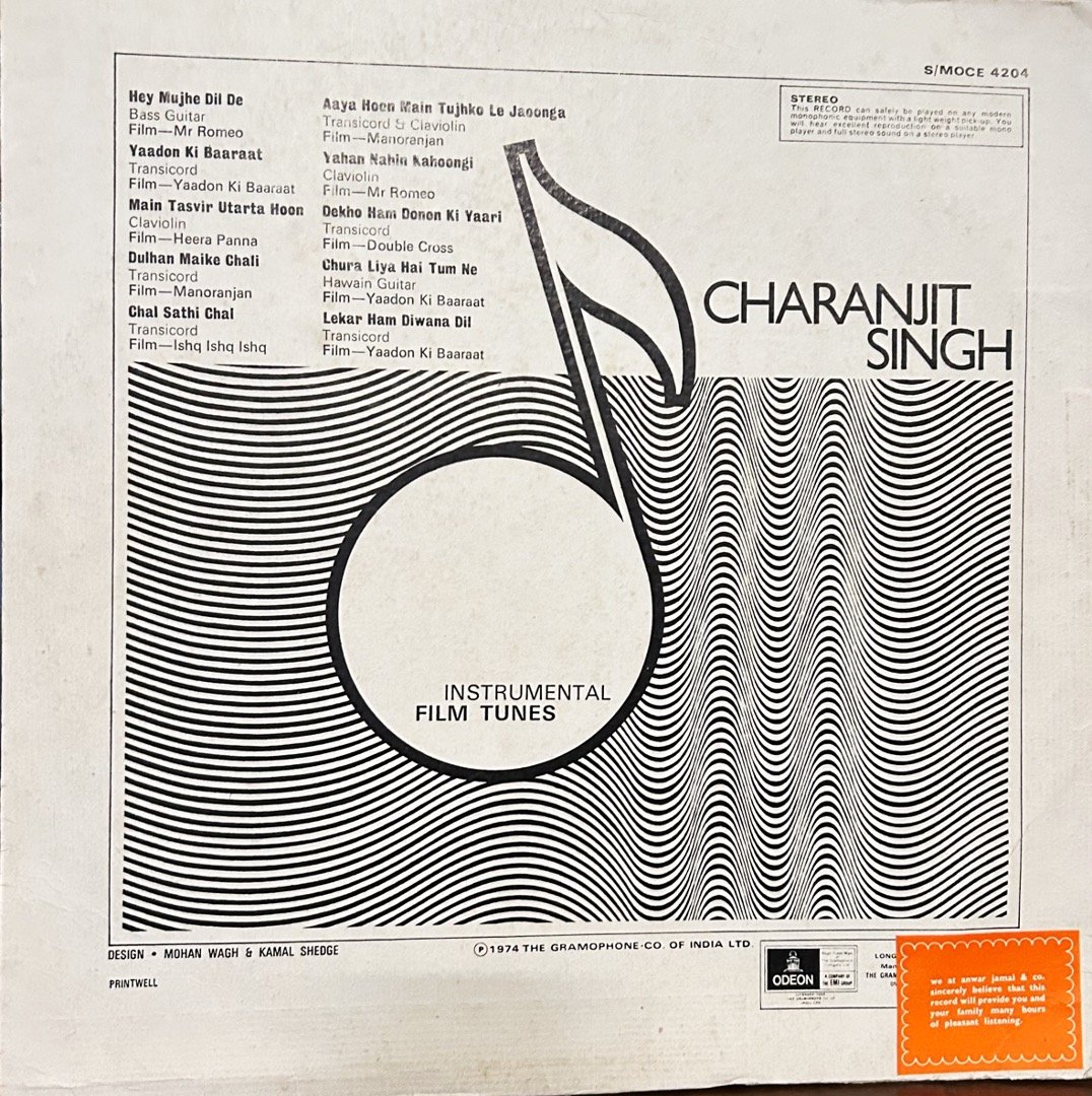 ONE MAN SHOW-CHARANJIT SINGH-VINYL LP` vinyl record cover - buy online India
