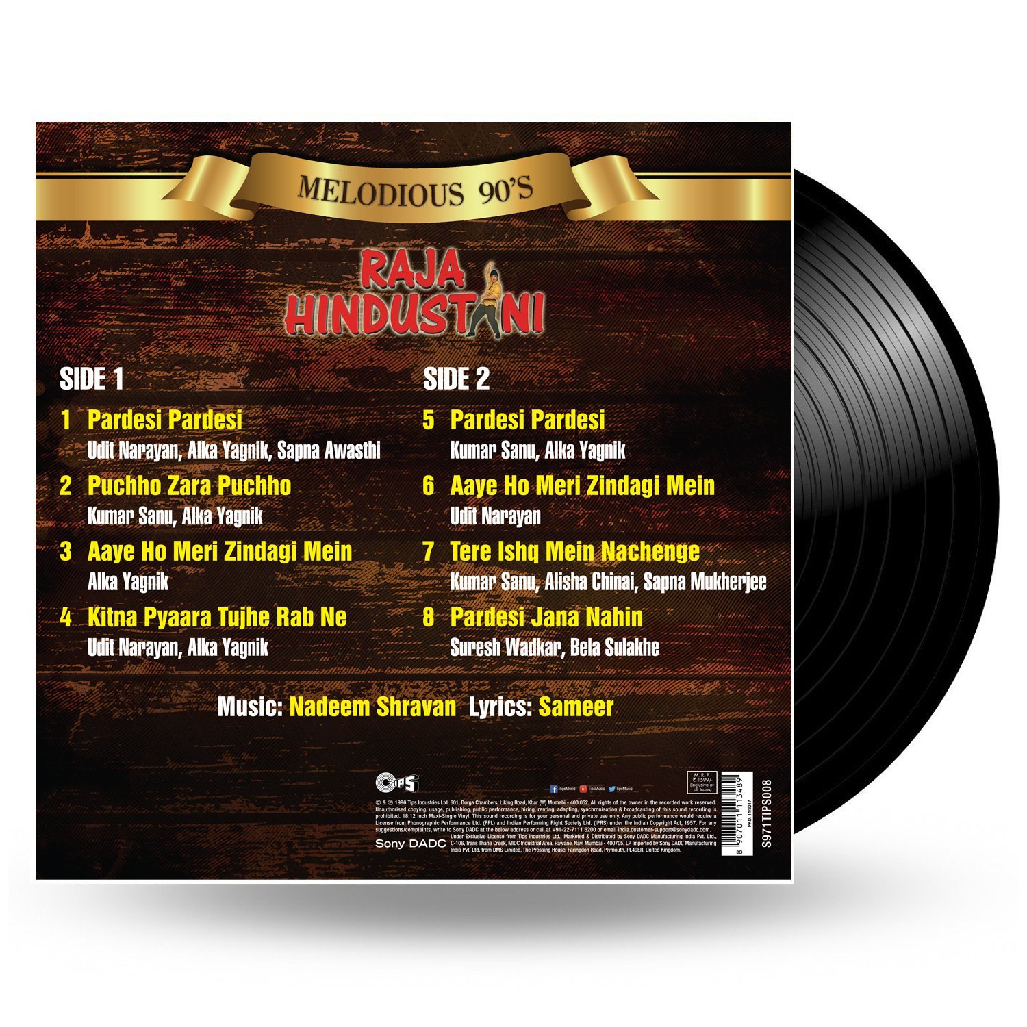 RAJA HINDUSTANI-VINYL LP vinyl record cover - buy online India