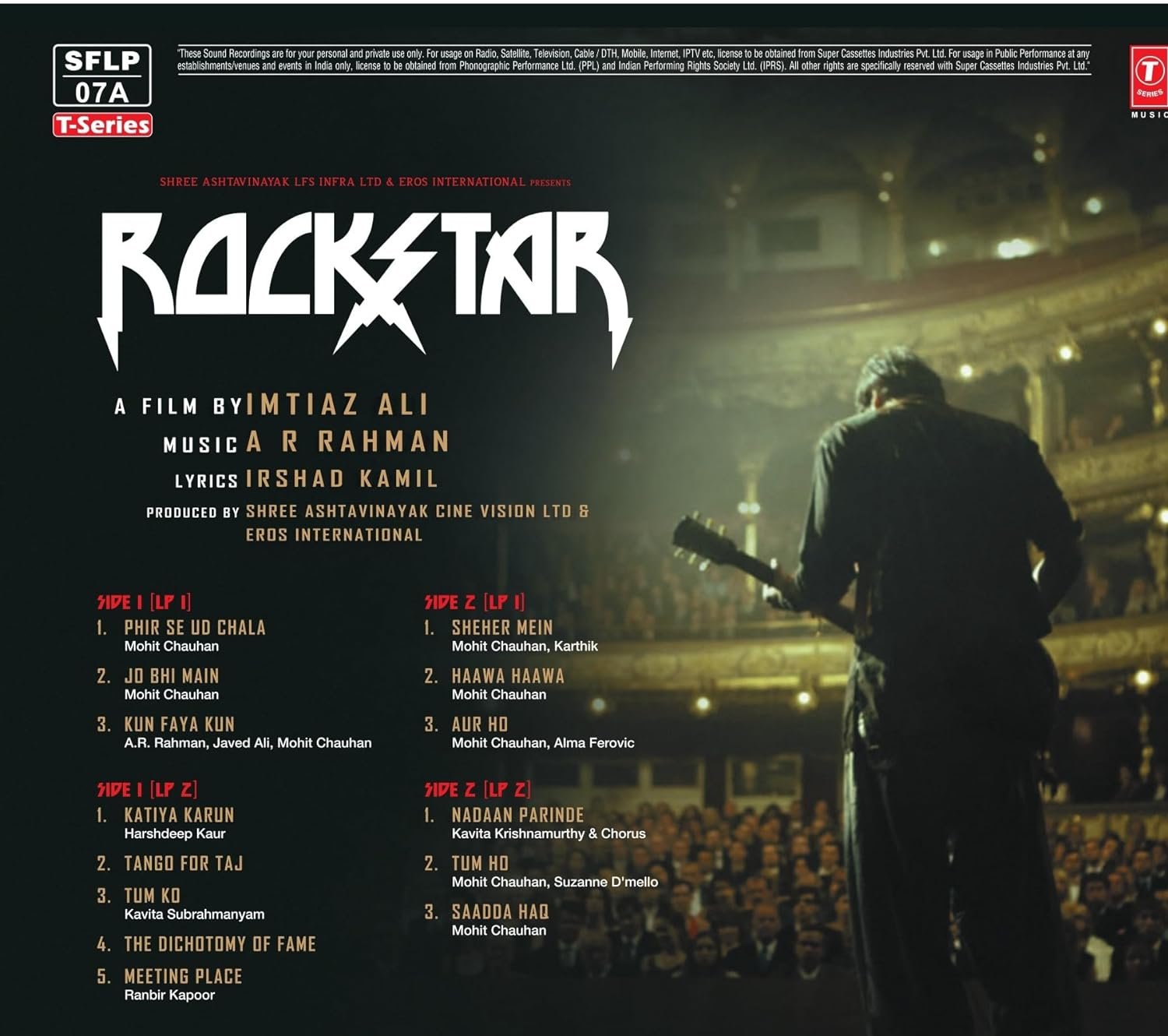 ROCKSTAR-A R RAHMAN-VINYL LP-NEW vinyl record cover - buy online India