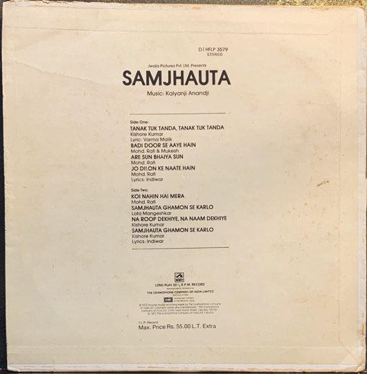 SAMJHAUTA-VINYL LP vinyl record cover - buy online India