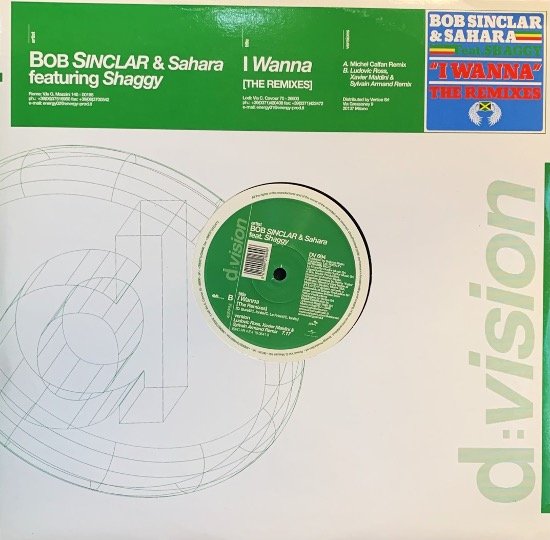 BOB SINCLAR & SAHARA(10) FEAT.SHAGGY-I WANNA-REMIX-VINYL LP vinyl record cover - buy online India