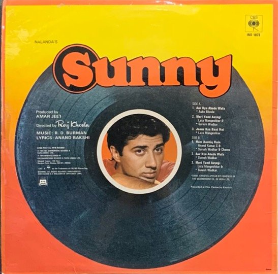 SUNNY R D BURMAN VINYL LP vinyl record cover - buy online India