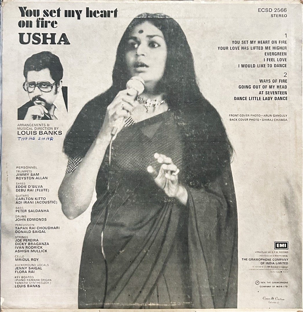 USHA-YOU SET MY HEART ON FIRE-VINYL LP vinyl record cover - buy online India