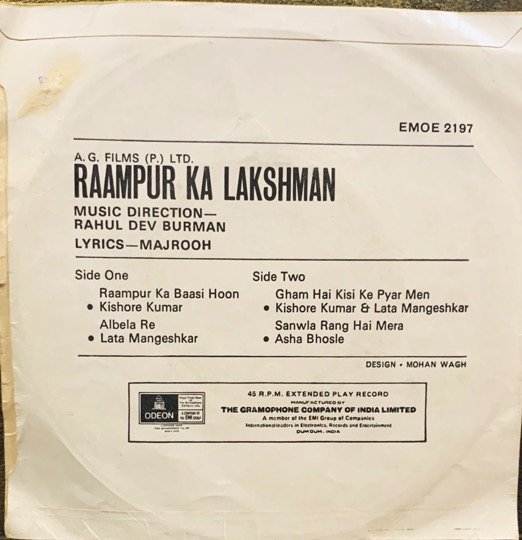 RAAMPUR KA LAKSHMAN-VINYL EP vinyl record cover - buy online India