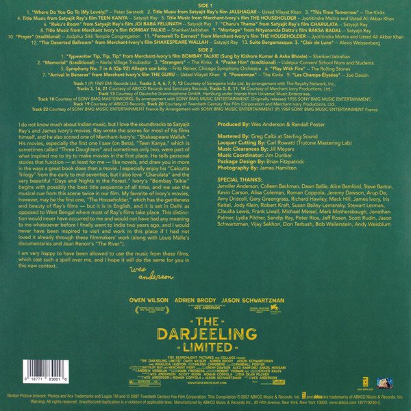 THE DARJEELING LIMITED-ORIGINAL SOUNDTRACK VINYL LP vinyl record cover - buy online India