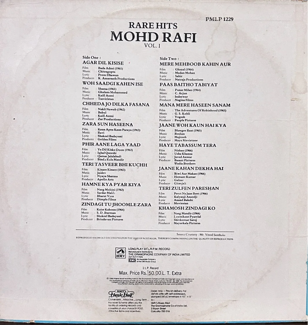 RARE HITS RAFI VINYL LP-1