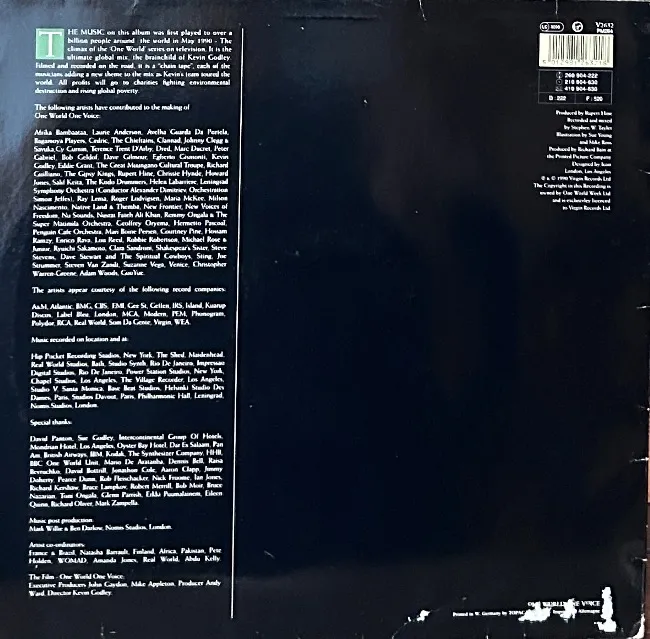 ONE WORLD ONE VOICE VINYL LP