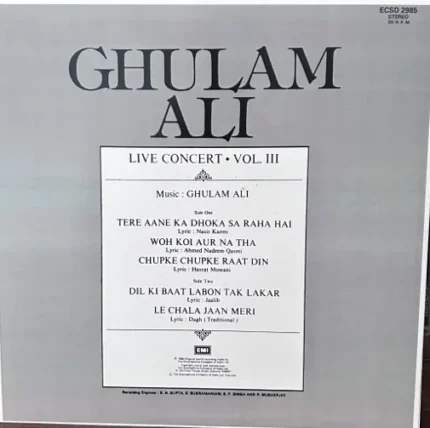 ghulam ali live in concert vinyl lp